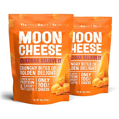 Moon Cheese, Cheddar believe it, 100% Cheddar cheese, Low-carb 10 oz, Keto snack, high protein snacks variety pack for adults (Pack of 2)