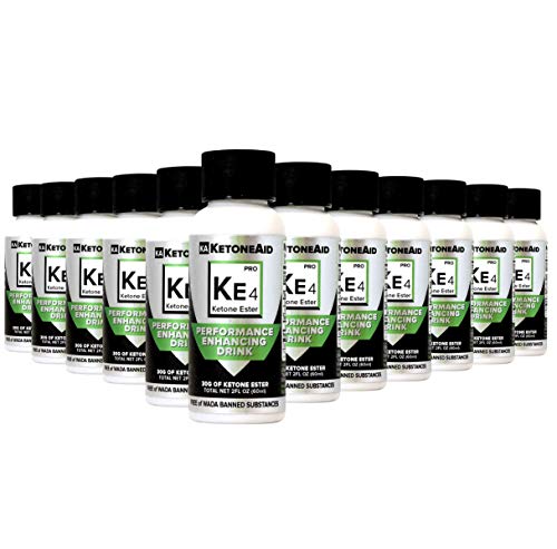 KetoneAid KE4 World's Strongest Ketone Ester Drink, 30g Exogenous D BHB. Not a Salt. Sugar Free, Caffeine Free. (12 Count)