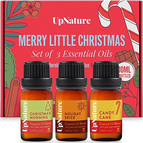 Christmas Essential Oils Blends Gift Set - Holiday Essential Oils Stocking Stuffers, Christmas Gifts for Women & Men, Holiday Scented Essential Oil w/ Christmas Morning, Holiday Spice & Candy Cane