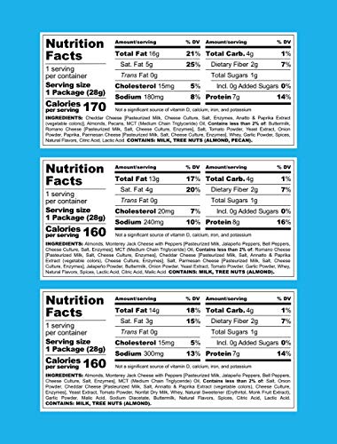 Keto Farms, Crunchy Cheese Mix, Keto Snacks (2g Net Carb) [Variety Pack] 1 Ounce, 6 Count | Keto Friendly Low Carb Snacks - Real Food, Bold Flavor, Satisfies Keto Chips Cravings, Portion Control