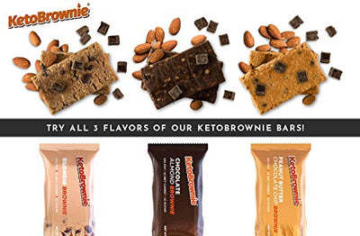 KetoBrownie Bars (12-Count) | Deliciously Baked Soft & Chewy | 15g Healthy Fats | 1g Net-Carb Keto Bars | 1g Sugar | Meal Replacement Bars (Peanut Butter Chocolate Chip)