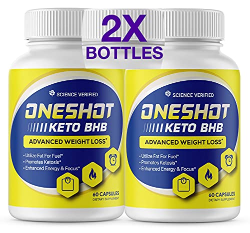 One Shot Keto Pills Keto BHB Advanced Formula – 1 Shot Keto Diet Pills As Seen on TV, Ketogenic Exogenous Ketones for Rapid Ketosis, Energy & Focus, Keto Oneshot Supplement for Men Women, 60 Capsules