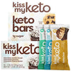 Kiss My Keto Protein Bars 12-Pack Variety Keto Bars - Cookie Dough, Peanut Butter, Coconut | Low Sugar (1g), Low Carb (3g-Net), Gluten Free, Grain & Soy Free Keto Snack - High Protein, >18g MCTs / Bar