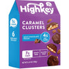 HighKey Low Carb Chocolate Bars - 6 Pcs Keto Desserts, Milk Pecan Caramel Nut Clusters, Gluten Free Healthy Snacks, Sugar Free Candy Treat, Diabetic Sweet Turtle Treats, Ketogenic Diet Friendly Foods
