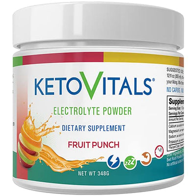 Keto Vitals Electrolyte Powder | Keto Friendly Electrolytes with Potassium, Magnesium, Sodium & Calcium | Keto Electrolytes Supplement Energy Drink Mix | Zero Calorie | Zero Carb | Sugar Free