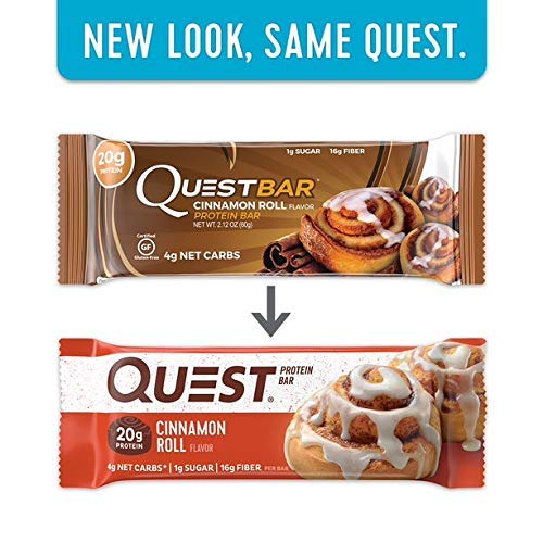 Quest Nutrition Protein Bar Cinnamon Roll. Low Carb Meal Replacement B