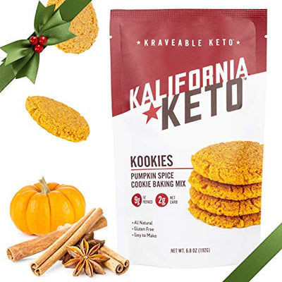 Kalifornia Keto - Keto Cookie Mix, Pumpkin Spice, 2 Net Carbs Per Cookie, 10 grams Healthy Fat, Sugar Free, Gluten Free, 8 oz, makes 12 Keto Cookies, Homemade Taste, Low Carb Keto Snack