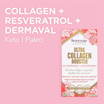 Reserveage, Ultra Collagen Booster, Skin Supplement, Supports Healthy Collagen Production, 90 Capsules