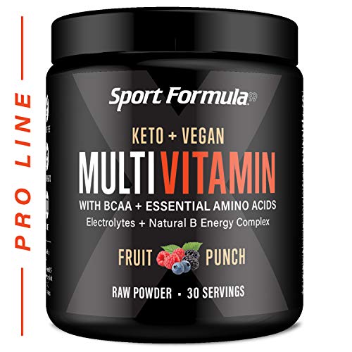 Vitamin Powder Bariatric Multivitamin Powder - Drink Mix for Men Women BCAA Amino Acids Won’t Upset Your Stomach - Keto Vegan Multivitamin Fruit Flavor Electrolytes Super B Complex Digestive Enzyme