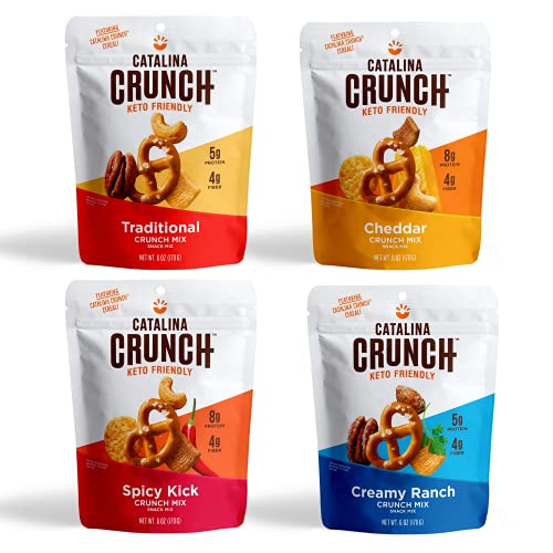 Catalina Crunch Mix Keto Snack Mix Variety Pack | Keto Friendly, Low Carb, Protein Snacks, 6oz (Pack of 4)