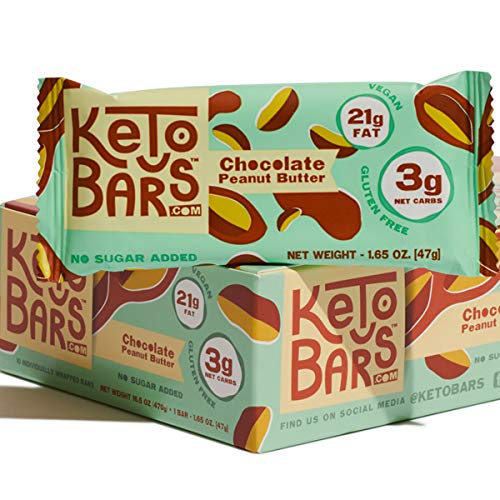 KETO BARS : The Original High Fat, Low Carb, Ketogenic Bar. Gluten Free, Vegan, Homemade with simple ingredients. [Chocolate Peanut Butter, 10 Pack]
