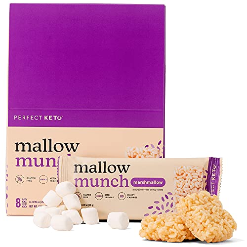 Perfect Keto Mallow Munch | Gluten-Free Keto Breakfast Cereal Bars with Zero Added Sugar | Enjoy the Chewy Treat You Love and Stay Committed to Ketosis | 8 Pack