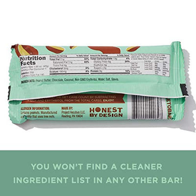 KETO BARS : The Original High Fat, Low Carb, Ketogenic Bar. Gluten Free, Vegan, Homemade with simple ingredients. [Chocolate Peanut Butter, 10 Pack]