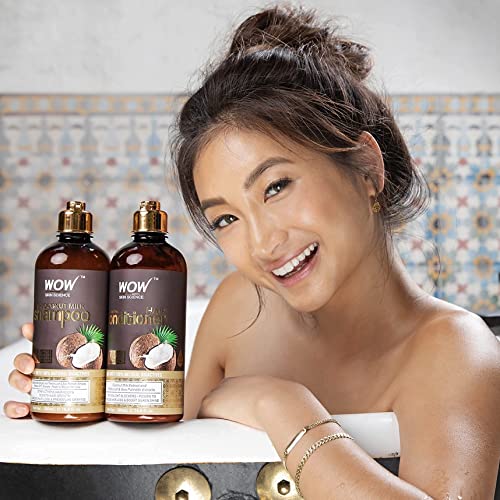 WOW Coconut Milk Shampoo and Conditioner Set, Slow Down Hair Loss, Ess