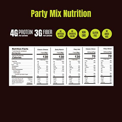 PeaTos Party Mix Crunchy Curls & Rings, Pea Protein Puffs, Snack Packs (4g Protein, 3g Fiber) [Variety] 1 Ounce Bags, 15 Count | Bold Flavor, Gluten Free