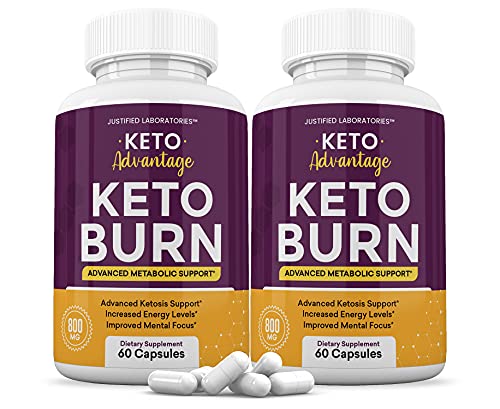 (2 Pack) Keto Advantage Keto Burn Pills Includes Apple Cider Vinegar goBHB Exogenous Ketones Advanced Ketogenic Supplement Ketosis Support for Men Women 120 Capsules