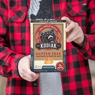 Kodiak Cakes Gluten Free Protein PancakeMix, Flapjack and Waffle, 16 Ounce (Pack of 3) - Frontier Oat