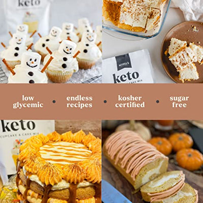 Keto Cupcake & Cake Mix - Gluten Free Zero Carb Keto Baking Mix - 0g Net Carbs Per Serving - Easy to Bake - No Nut Flours - Great Keto Dessert, Sugar Free, Non-GMO, Kosher. 10.6oz Mix