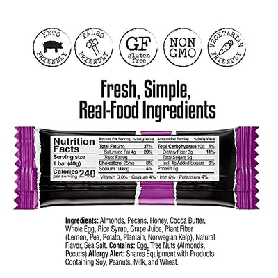 FBOMB Real Nutty Bars - Variety Pack - Keto Snack, Simple Real Food - Healthy, Low Sugar, Low Carb, Clean Ingredients - Keto & Paleo Friendly (8 Pack)