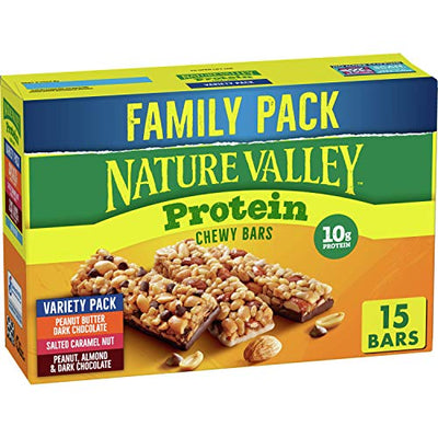 Nature Valley Chewy Granola Bars, Protein Variety Pack, Gluten Free, 21.3 oz, 15 ct