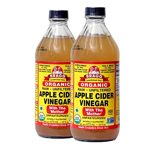 Bragg Organic Apple Cider Vinegar With the Mother– USDA Certified Organic – Raw, Unfiltered All Natural Ingredients, 16 ounce, 2 Pack