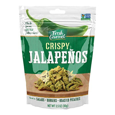 Fresh Gourmet Crispy Lightly Salted Jalapenos | 3.5 Ounce, Pack of 6 | Low Carb | Crunchy Snack and Salad Topper