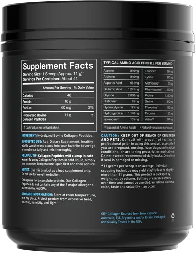 Collagen Peptides Powder | Hydrolyzed for Better Collagen Absorption | Non-GMO Verified, Certified Keto Friendly and Gluten Free - Unflavored