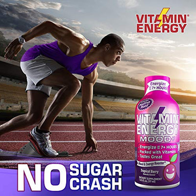 (48 Pack) VitaminEnergy™ Mood+ Keto Energy Shots, , Lasts up to 7+ Hours Grapelicious Grape Flavored Energy Drink with Vitamin Supplements, Anxiety Relief, Mood-Boosting Keto, Each 1.93 fl oz.