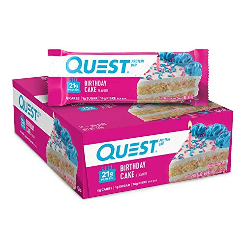 Quest Nutrition Birthday Cake - High Protein, Low Carb, Gluten Free, Keto Friendly, 12 Count
