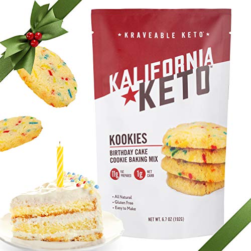 Kalifornia Keto Birthday Cake Cookie Mix – Low Carb, Keto-friendly, and Sugar Free, 6.7 oz pack (12 Keto Cookies) – Soy Free, Gluten free, Dairy Free, and Grain Free Keto Baking Mix