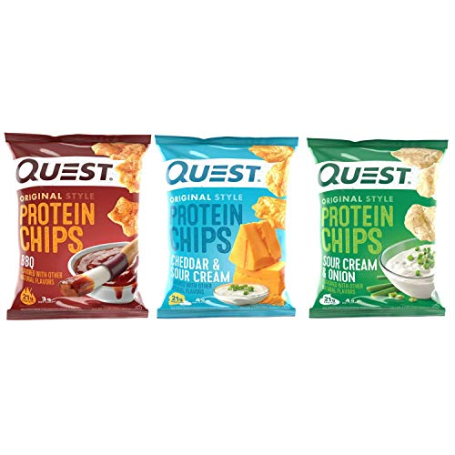 Quest Protein Chips - Variety - 30 Count (BBQ, Cheddar and Sour Cream, Sour Cream and Onion) …