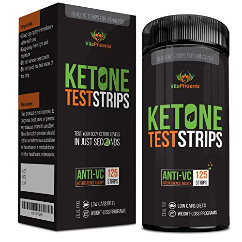 Ketone Strips - Perfect Ketogenic Supplement to Measure Ketones in Urine & Monitor Ketosis for Keto Diet, 125 Urinalysis Test Strips