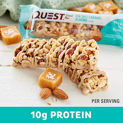 Quest Nutrition Sea Salt Caramel Almond Snack Bar, High Protein, Low Carb, Gluten Free, Keto Friendly, 12-Count