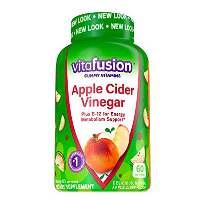 Vitafusion Apple Cider Vinegar Gummy Vitamins, 500mg Apple Cider Vinegar per serving plus B Vitamins, 60ct (30 day supply), Natural Apple Cider Flavor from America’s Number One Gummy Vitamin Brand