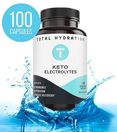 Total Hydration Keto Electrolyte (100ct) Electrolyte Pills for Endurance, Hydration, Rejuvenation, Vegan-Friendly Electrolyte with Magnesium, Calcium, Sodium, Potassium, Chloride