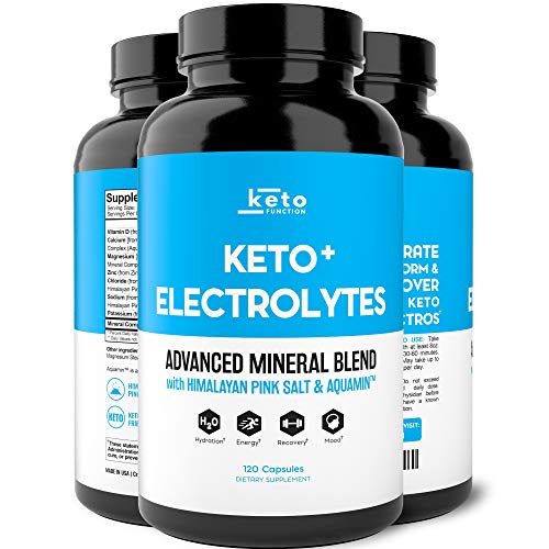 Keto Electrolyte Supplement - Electrolytes and Trace Minerals for Low-Carb Keto Diet - Leg Cramp Relief, Hydration, Energy, Ketosis - Sodium, Potassium, Magnesium, Calcium - Keto Friendly Pills 120ct