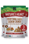 Nature’s Heart | Healthy Mixed Nuts Snack | Keto, Gluten Free, Vegan, Low Carb, Paleo | Ethically Sourced | Everything Bagel Cashew Crunch (Pack of 3)