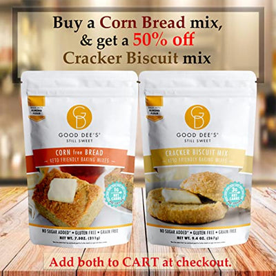 Good Dee’s Corn Bread Baking Mix - Grain Free, Sugar Free, Gluten Free, Wheat Free, and Low Carb,7.5 Oz