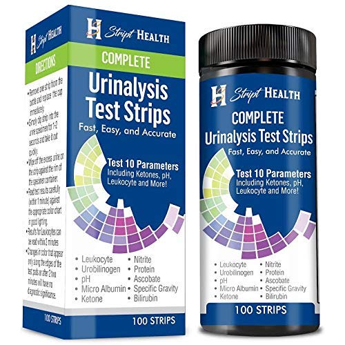 Urine Test Strips - Stript Health 10 Parameter Complete Urinalysis Testing 100ct, Urinary Tract Infection Strips ( UTI ) Ketones - Protein - pH - Great for Easy Testing Kidney, Liver, Ketosis & Paleo