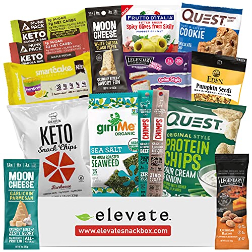 KETO Snack Box Care Package [15 Count] Mix Of Low Carb (5g or less), Low Sugar (2g or less), Gluten Free Snacks, A Gift Box Of High Fat, High Protein Keto Friendly, The Perfect Gift For All Occasions