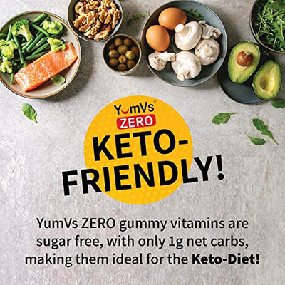 Vitamin D3 Zero Gummies by YumVs | Keto Friendly, Sugar Free Supplement for Women & Men | Suitable for Diabetics | 125 mcg – 5000 IU Vitamin D3 | Natural Strawberry Flavor Chewables - 60 Count