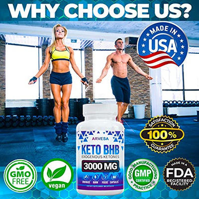(2 Pack) Keto Pills - 5X Potent - Advanced Keto Burn Diet Pills - Best Exogenous Ketones BHB Supplement for Women and Men - Boost Energy and Metabolism - Made in USA