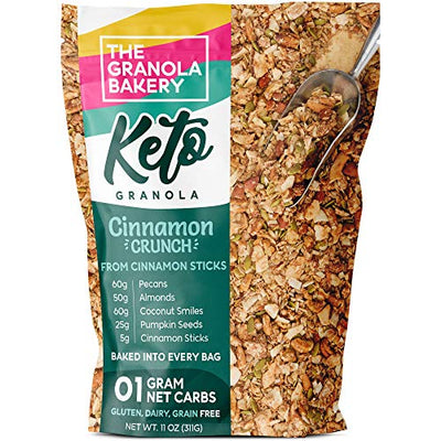 TGB Cinnamon Pecan Keto Granola | 1g Net Carb Snack | Low Carb Nut Cereal | Healthy Artisanal Food, 11 Ounces