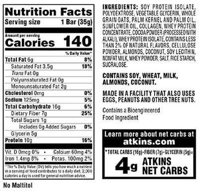 Atkins Snack Bar, Chocolate Chip Crisp, Keto Friendly, 6.17 Ounce (Pack of 1)