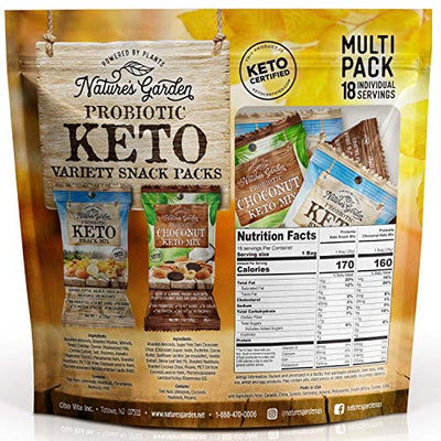 Nature's Garden Keto Variety Snack Packs - All Natural & Fresh Flavor - Heart-Healthy Delicious - Premium Quality - Best Healthy for Kids & Adults 18oz (Pack of 1)