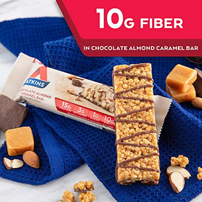 Atkins Protein Meal Bar. With Real Almond Butter. Keto-Friendly. Gluten Free. ( Bars) Chocolate Almond Caramel, 5 Count