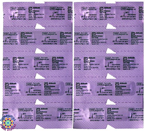 Precision Xtra Blood Ketone Test Strips, Unboxed, Sealed, 10 Test Strips, Exp: 08/2018+