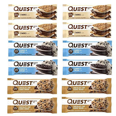 Quest Nutrition Protein Bar Dessert Heaven Variety Pack. Low Carb Meal Replacement Bar with 20g Protein. High Fiber, Gluten-Free (12 COUNT)