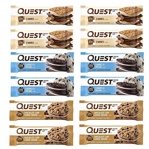 Quest Nutrition Protein Bar Dessert Heaven Variety Pack. Low Carb Meal Replacement Bar with 20g Protein. High Fiber, Gluten-Free (12 COUNT)