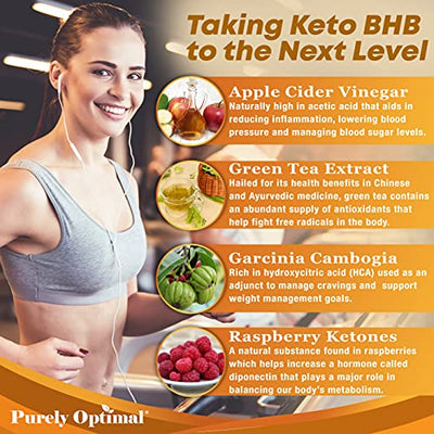 Premium Keto Pills + Apple Cider Vinegar Capsules with Mother - Utilize Fat for Energy with Ketosis, Boost Energy & Focus, Manage Cravings, Metabolism Support - Bhb Keto Diet Pills for Women, Men